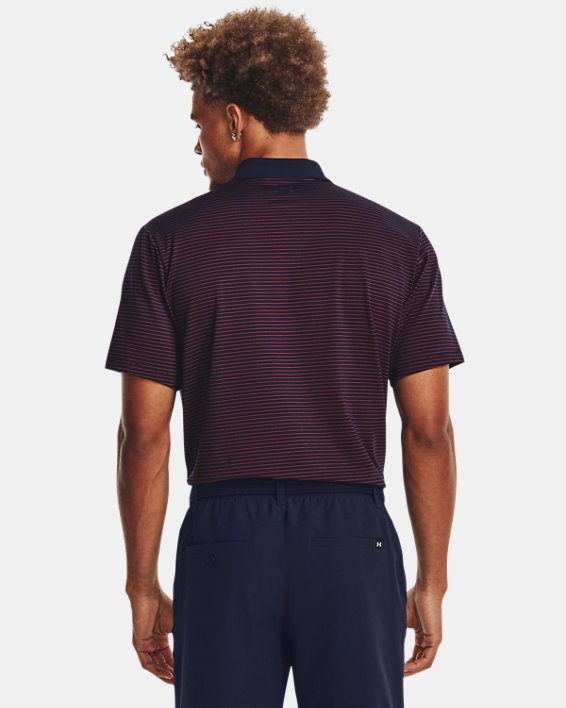 เสื้อโปโล UA Performance 3.0 Stripe สำหรับผู้ชาย in Blue image number 1